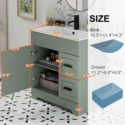 Ensemble meuble-lavabo Wavy Line 30/36/48 avec lavabo et robinet