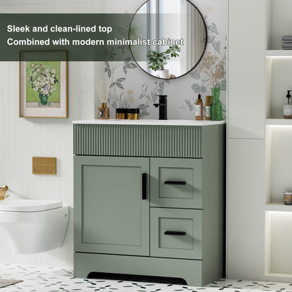 Ensemble meuble-lavabo Wavy Line 30/36/48 avec lavabo et robinet