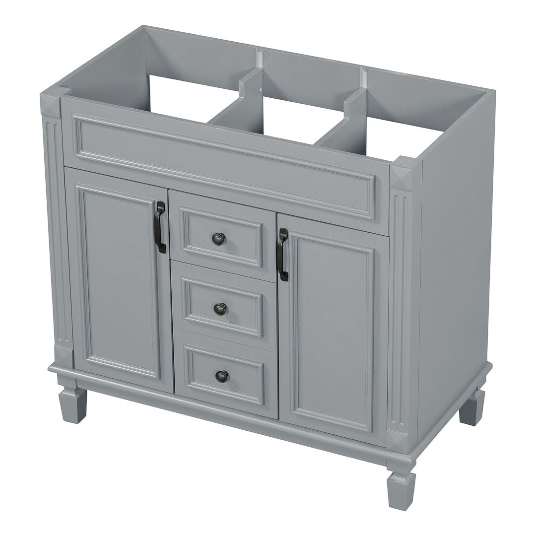 Meuble-lavabo moderne de 91 cm (36 po) avec vasque et armoire à miroir, 2 portes et 2 tiroirs