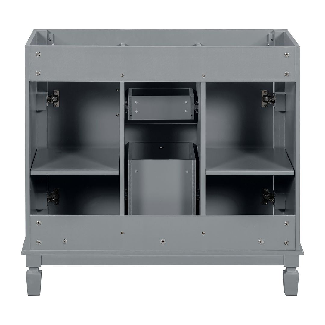 Meuble-lavabo moderne de 91 cm (36 po) avec vasque et armoire à miroir, 2 portes et 2 tiroirs