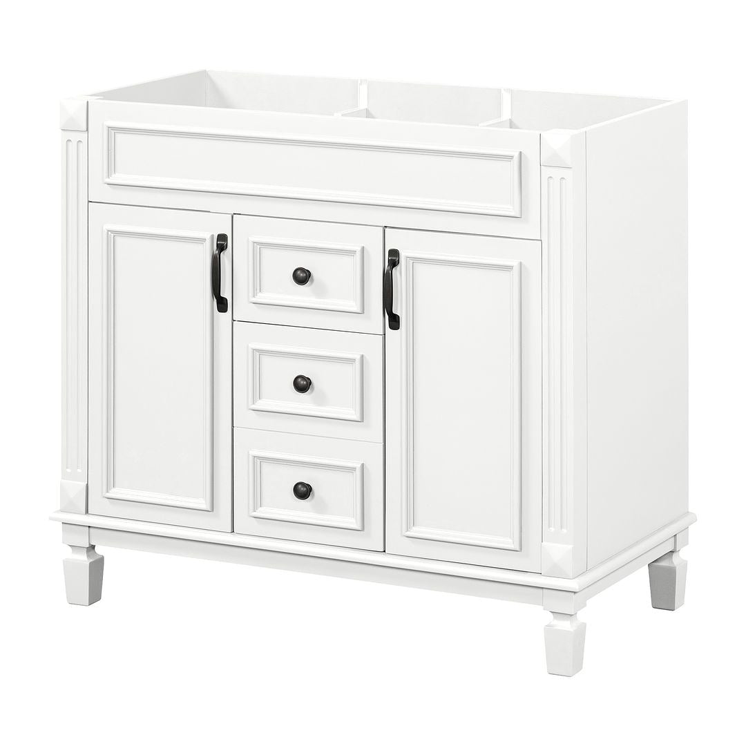 Meuble-lavabo moderne de 91 cm (36 po) avec vasque et armoire à miroir, 2 portes et 2 tiroirs