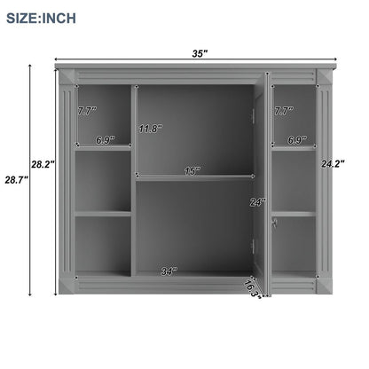 Meuble-lavabo moderne de 91 cm (36 po) avec vasque et armoire à miroir, 2 portes et 2 tiroirs