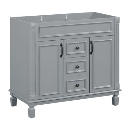 Meuble-lavabo moderne de 91 cm (36 po) avec vasque et armoire à miroir, 2 portes et 2 tiroirs