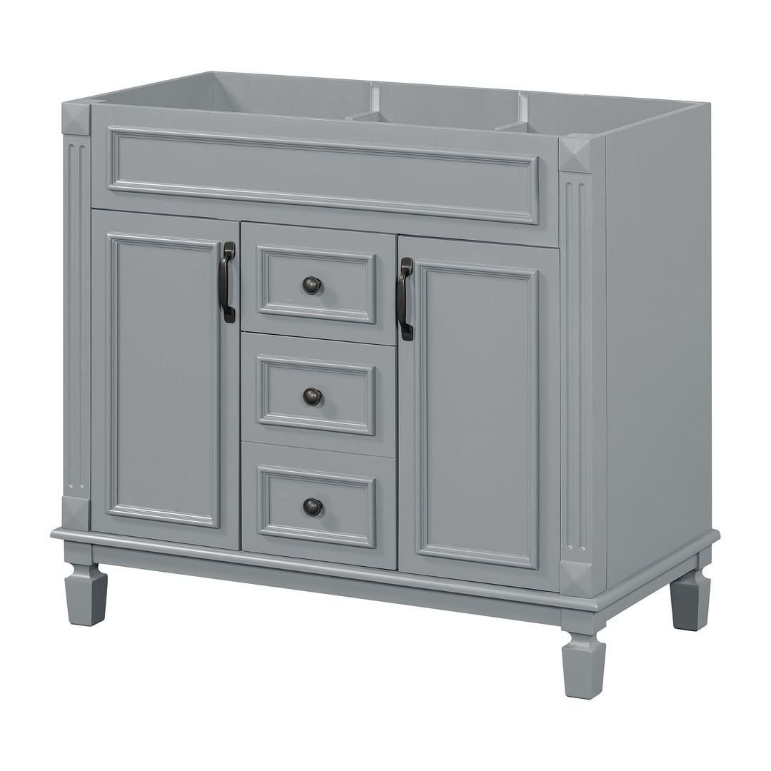 Meuble-lavabo moderne de 91 cm (36 po) avec vasque et armoire à miroir, 2 portes et 2 tiroirs