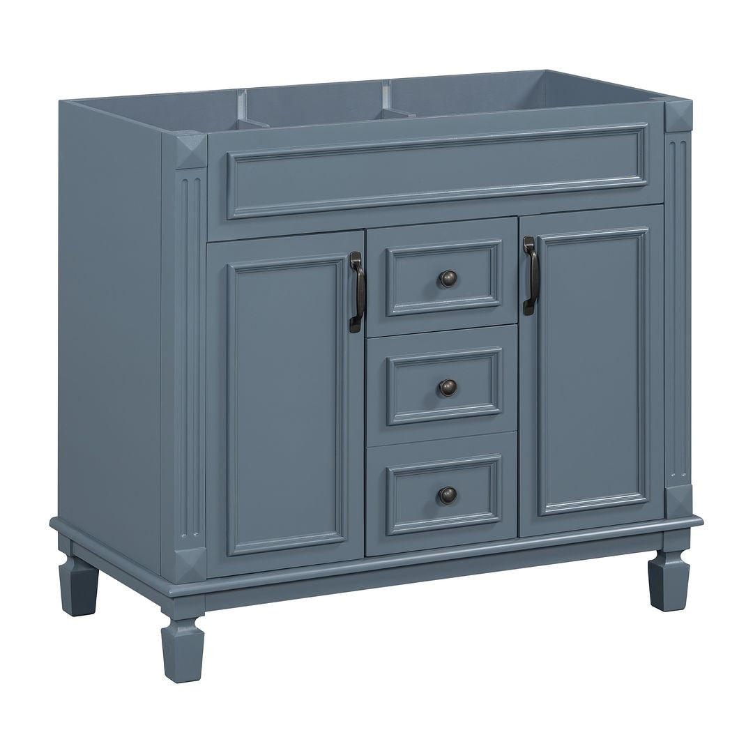 Meuble-lavabo moderne de 91 cm (36 po) avec vasque et armoire à miroir, 2 portes et 2 tiroirs