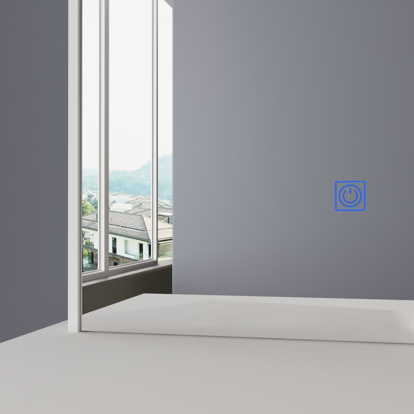 Ensemble coiffeuse de 100 cm de large avec tabouret et miroir.