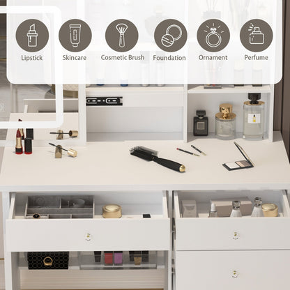 Ensemble coiffeuse de 100 cm de large avec tabouret et miroir