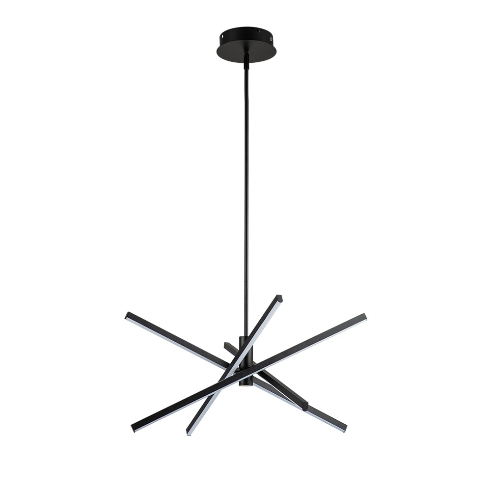 Lustre LED moderne en aluminium noir et or de style Sputnik, suspension linéaire pour salon/salle à manger/cuisine