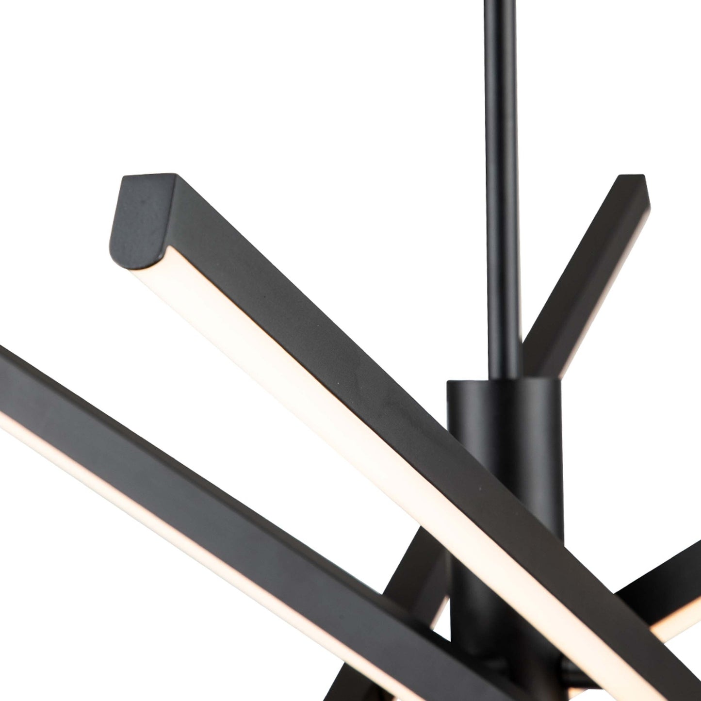 Lustre LED moderne en aluminium noir et or de style Sputnik, suspension linéaire pour salon/salle à manger/cuisine