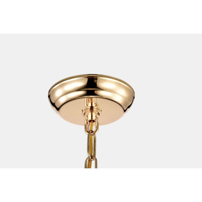Lustre tambour rond à perles avec cristaux suspendus