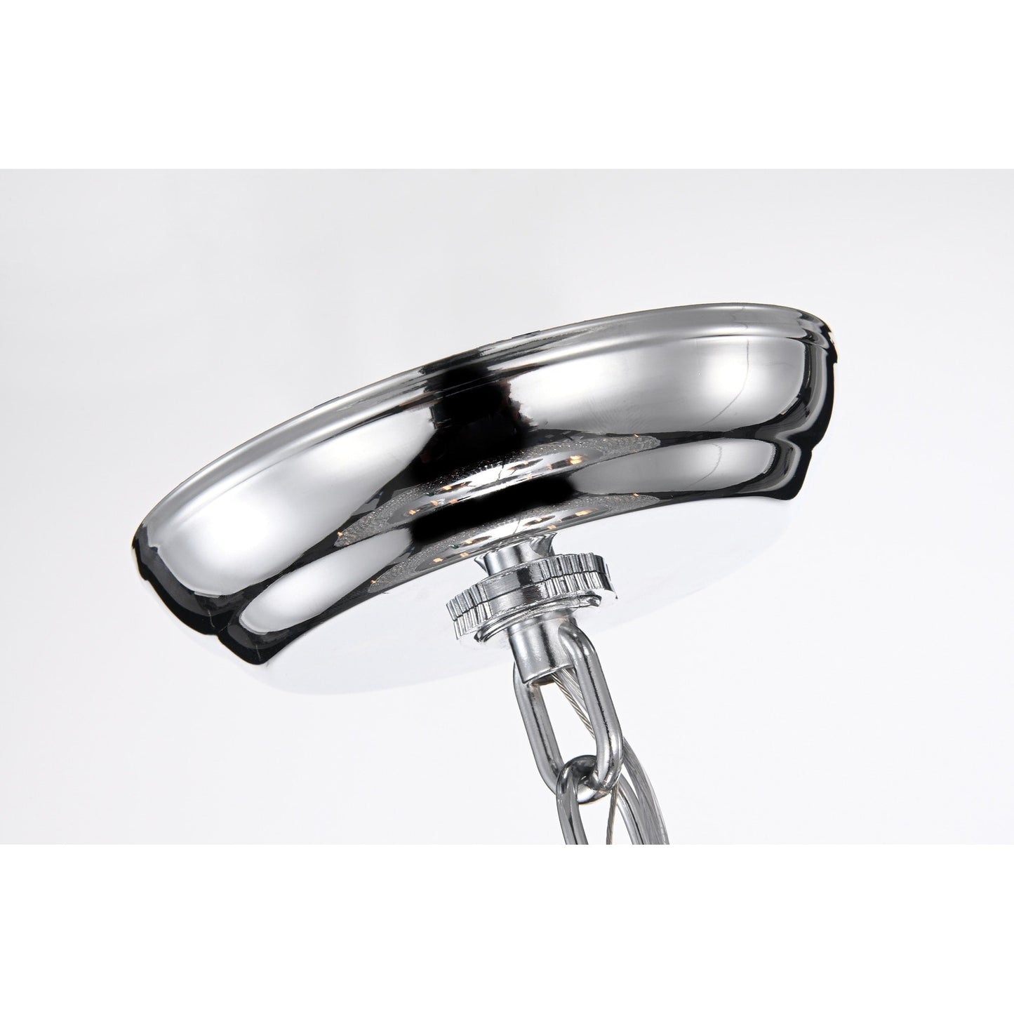 Lustre tambour rond à perles avec cristaux suspendus