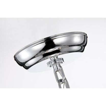 Lustre tambour rond à perles avec cristaux suspendus