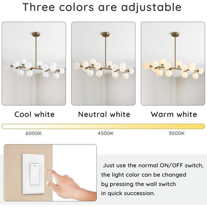 Lustre linéaire moderne du milieu du siècle de 101,6 cm (40 po), suspension Sputnik en laiton doré à 16 lumières avec globe en verre dépoli pour salle à manger