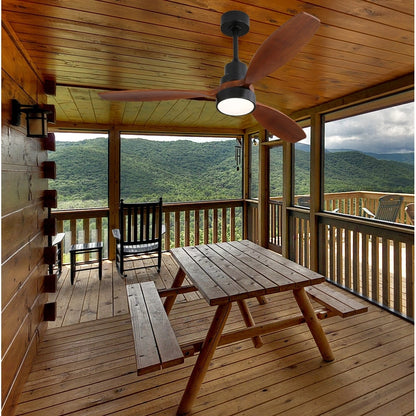 Ventilateur de plafond LED intégré 48 et 52 pouces avec éclairage et télécommande, moteur CC réversible