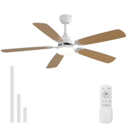 Ventilateur de plafond LED intégré 48 et 52 pouces avec éclairage et télécommande, moteur CC réversible