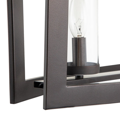 Suspension linéaire industrielle moderne du milieu du siècle à 5 lumières pour îlot de cuisine, lustre vintage rectangulaire en verre