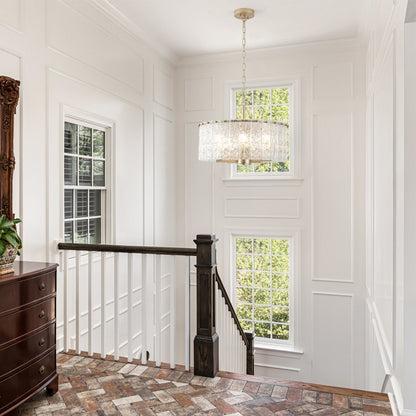Lustre moderne rond à 5 lumières, style tambour, plafonnier semi-encastré classique, suspension pour îlot de cuisine ou salle à manger