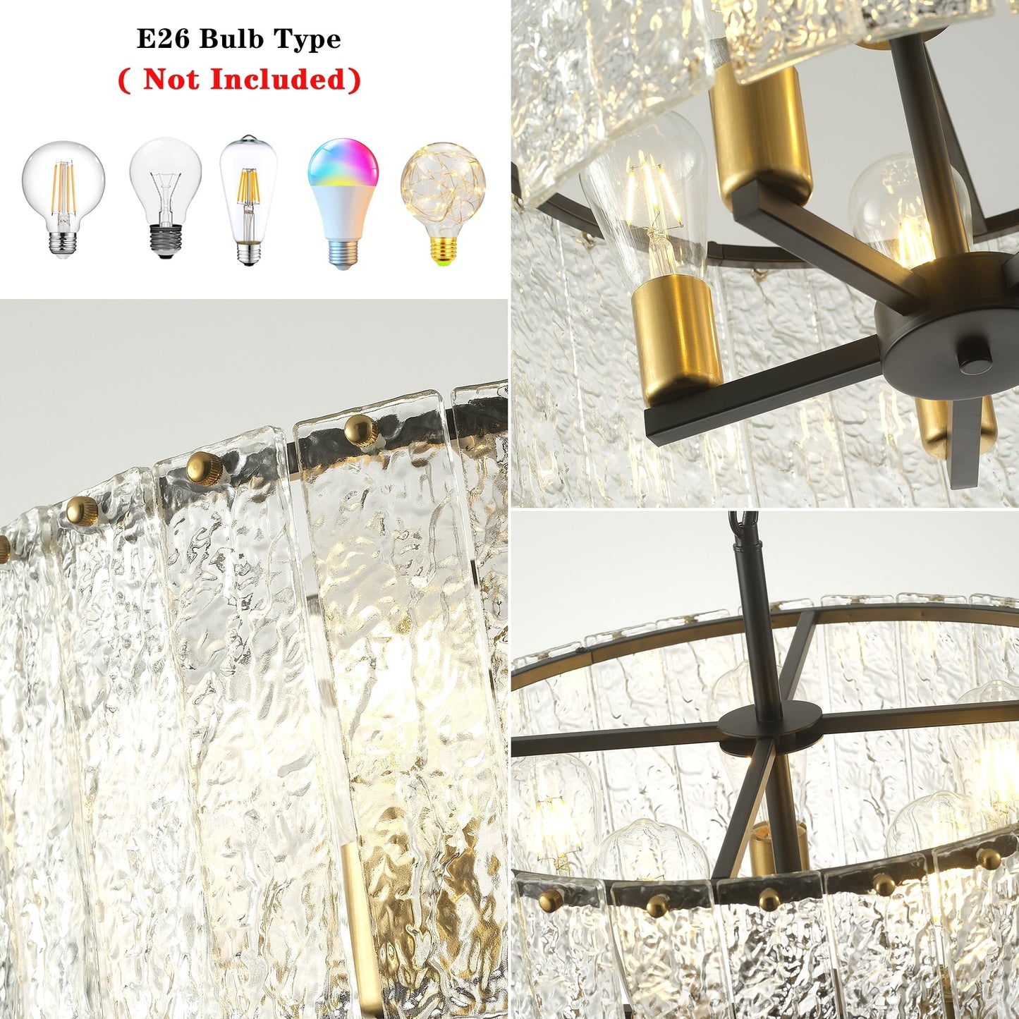 Lustre moderne rond à 5 lumières, style tambour, plafonnier semi-encastré classique, suspension pour îlot de cuisine ou salle à manger