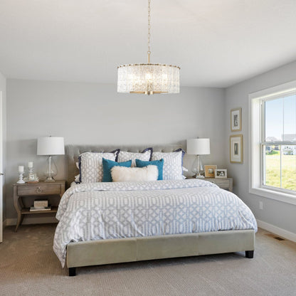 Lustre moderne rond à 5 lumières, style tambour, plafonnier semi-encastré classique, suspension pour îlot de cuisine ou salle à manger