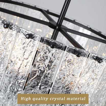 Lustre moderne rond à 5 lumières, style tambour, plafonnier semi-encastré classique, suspension pour îlot de cuisine ou salle à manger