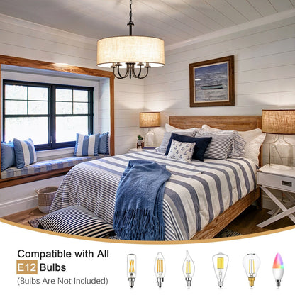 Plafonnier semi-encastré moderne à 5 lumières pour salle à manger, chambres et salon - Non applicable