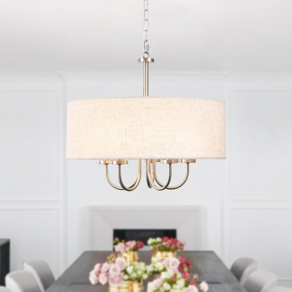 Plafonnier semi-encastré moderne à 5 lumières pour salle à manger, chambres et salon - Non applicable