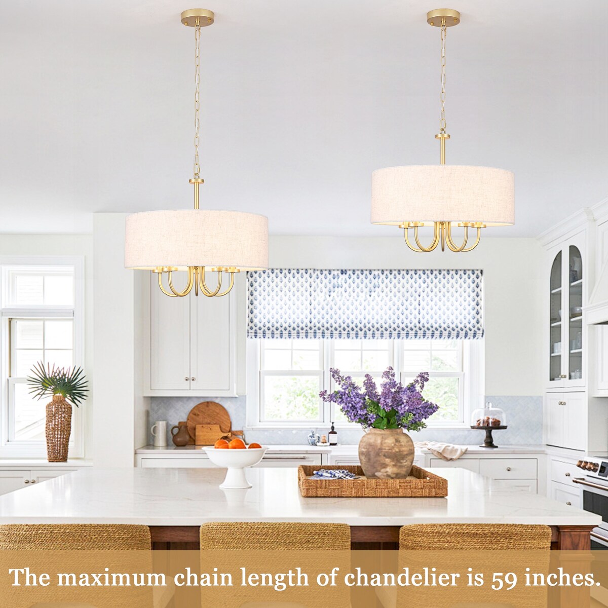 Plafonnier semi-encastré moderne à 5 lumières pour salle à manger, chambres et salon - Non applicable