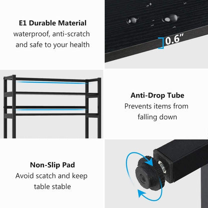 Étagère de cuisine à 5 niveaux avec rangement intégré, support pour four à micro-ondes, chariot de cuisine industriel avec étagère.