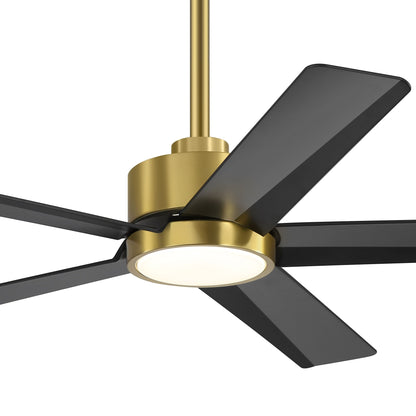 Ventilateur de plafond Breezary 65/52/42 à 5 pales avec éclairage LED, télécommande incluse.