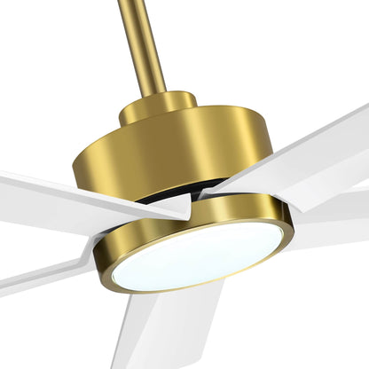 Ventilateur de plafond Breezary 65/52/42 à 5 pales avec éclairage LED, télécommande incluse.