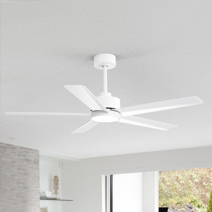 Ventilateur de plafond Breezary 65/52/42 à 5 pales avec éclairage LED, télécommande incluse.