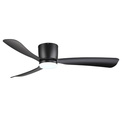 Ventilateur de plafond encastré noir/blanc de 52 pouces avec télécommande et éclairage LED (3 pales)