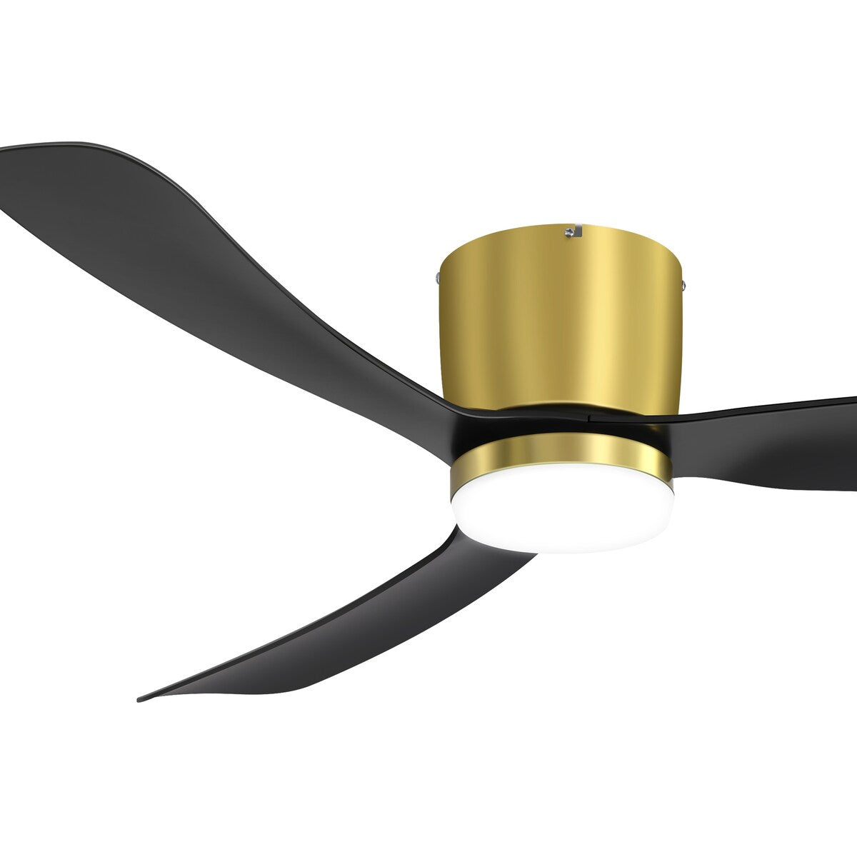 Ventilateur de plafond encastré noir/blanc de 52 pouces avec télécommande et éclairage LED (3 pales)