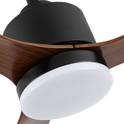Ventilateur de plafond LED 52 pouces avec télécommande et éclairage (3 pales)