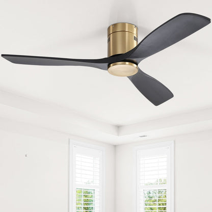 Ventilateur de plafond encastré Sofucor de 132 cm (52 ​​pouces) avec télécommande, moteur réversible et éclairage intégré en option.