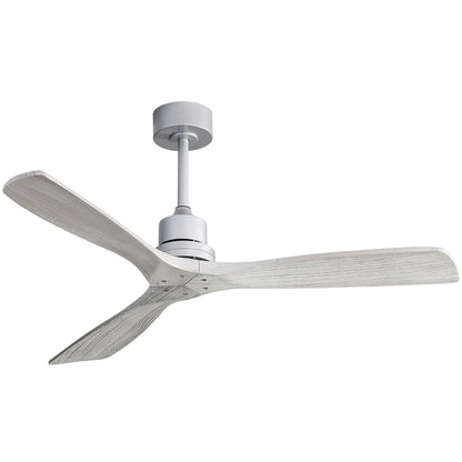 Ventilateur de plafond moderne de 132 cm (52 ​​pouces) en bois massif et ABS avec télécommande (sans éclairage), 6 vitesses de ventilation et flux d'air réversible.