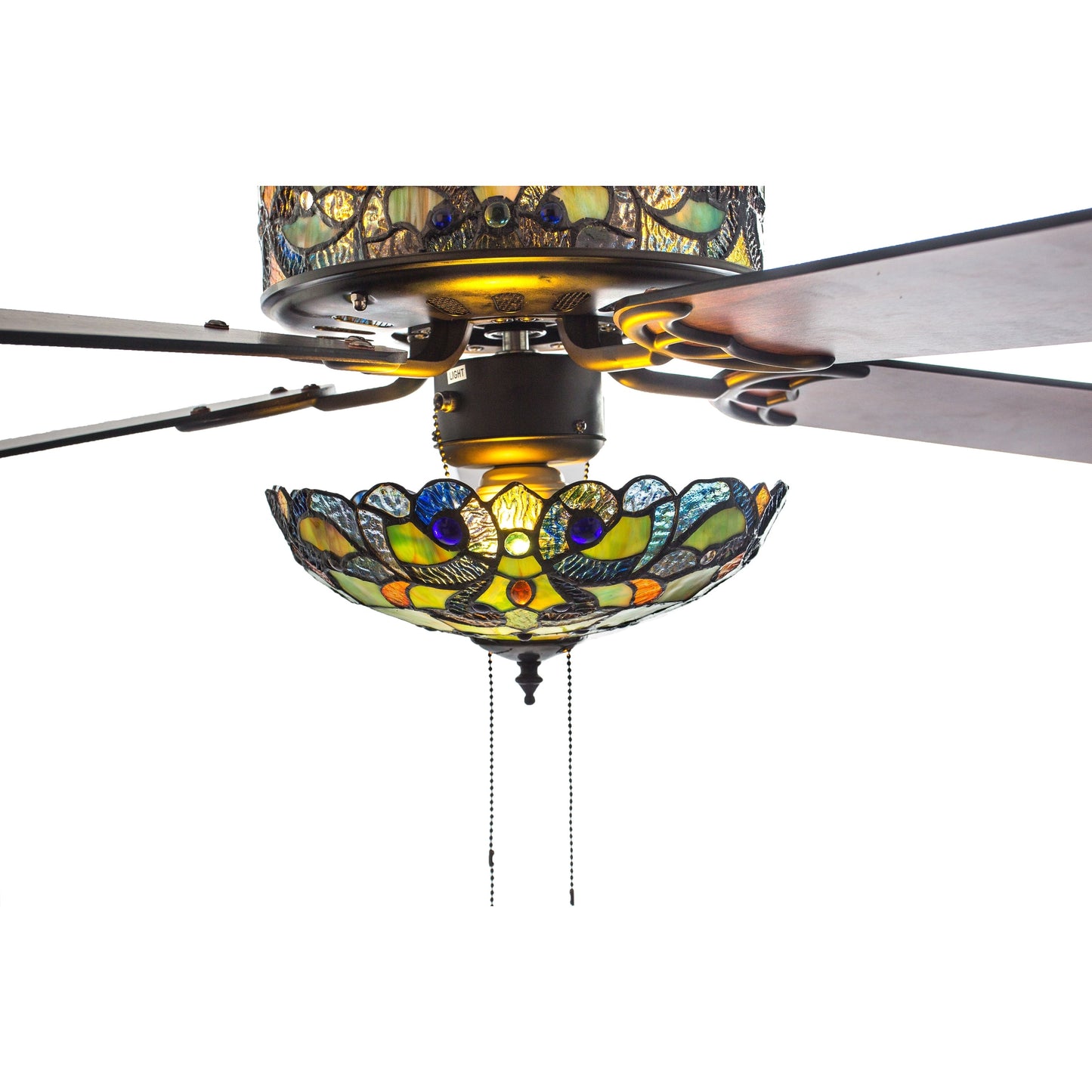 Ventilateur de plafond Copper Grove Guasipati 52 pouces style Tiffany Magna Carta - 52 po L x 52 po l x 16,5 po
