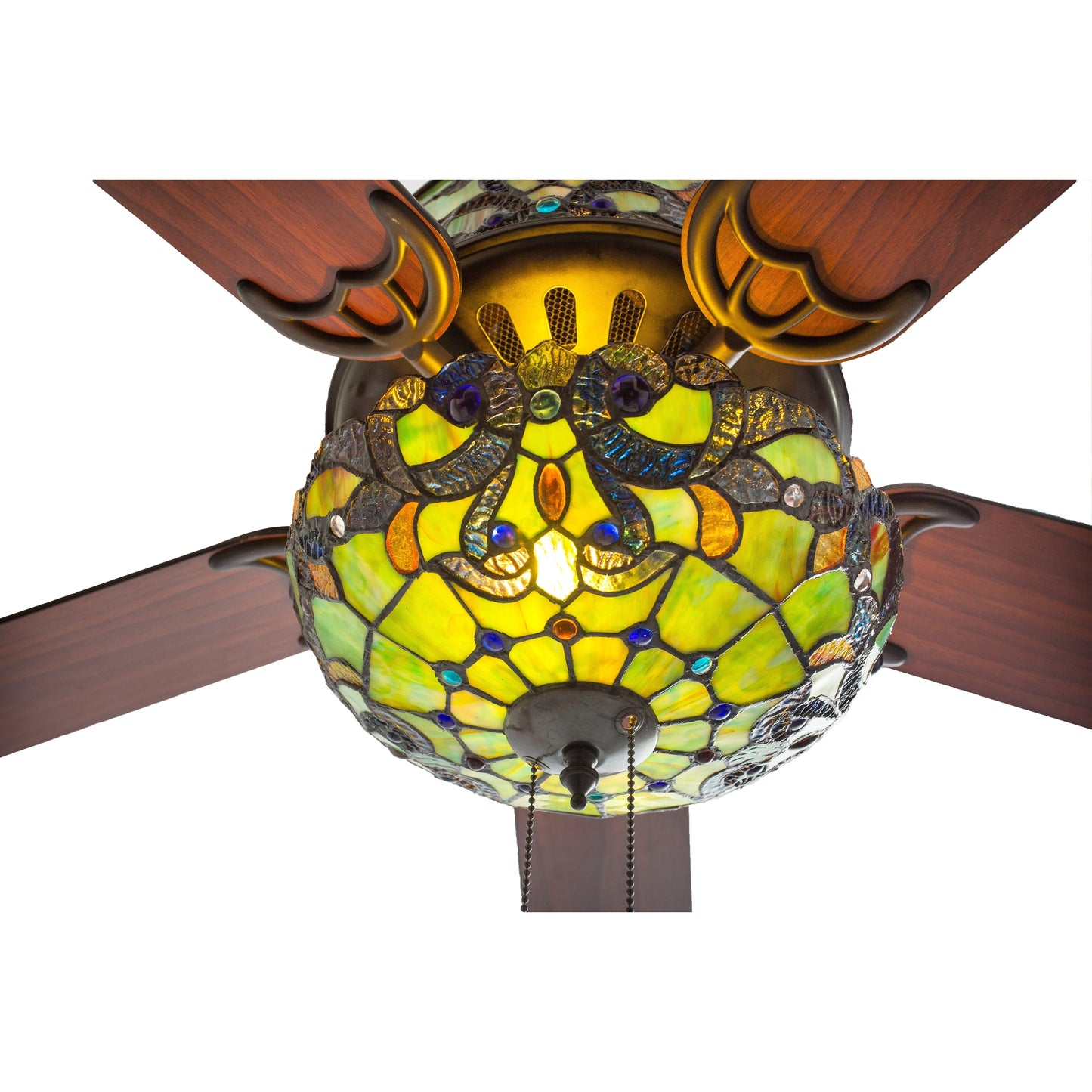 Ventilateur de plafond Copper Grove Guasipati 52 pouces style Tiffany Magna Carta - 52 po L x 52 po l x 16,5 po