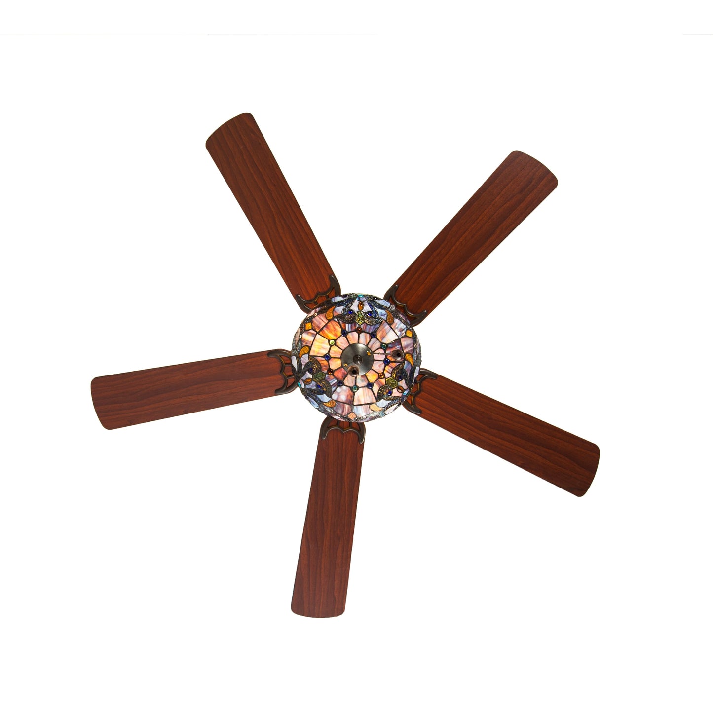 Ventilateur de plafond Copper Grove Guasipati 52 pouces style Tiffany Magna Carta - 52 po L x 52 po l x 16,5 po