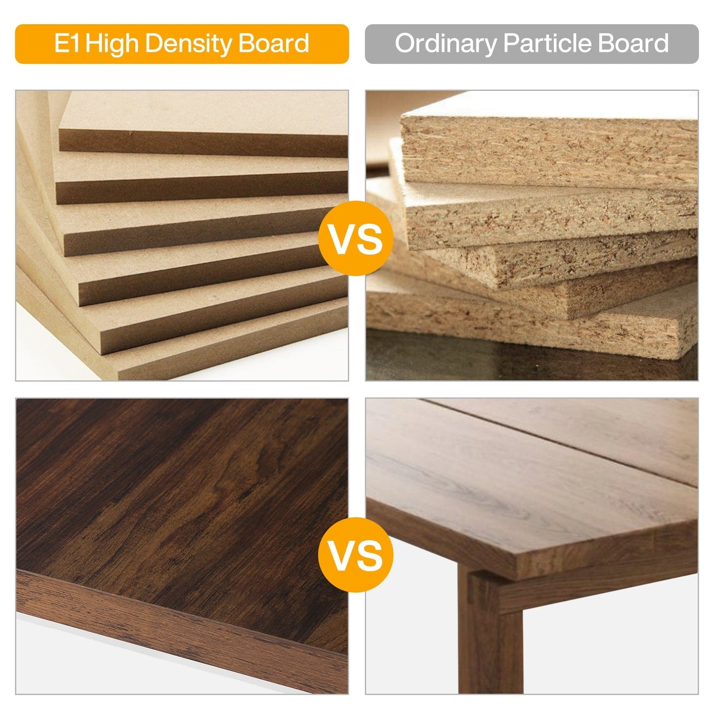 Bureau d'ordinateur robuste de 55 pouces, bureau de bureau