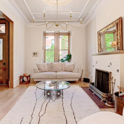 Lustre minimaliste à 6 lumières de 162,5 cm (64 pouces) en noir mat/or/chrome - Non disponible