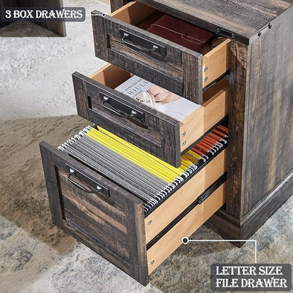 Bureau d'angle en bois style ferme, 60 pouces, pour ordinateur