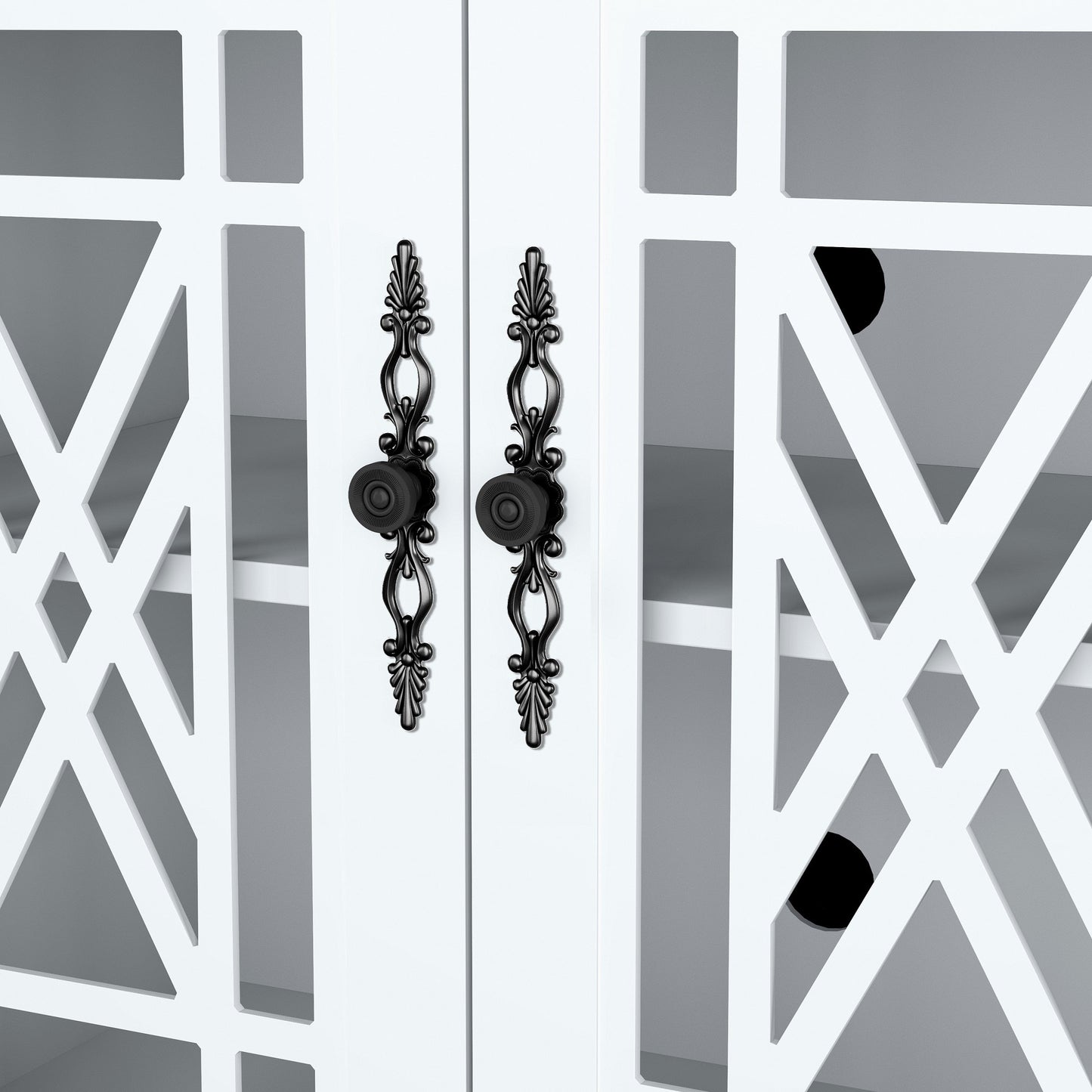 Buffet/meuble d'appoint de cuisine en bois de style vintage - Largeur : 63 pouces