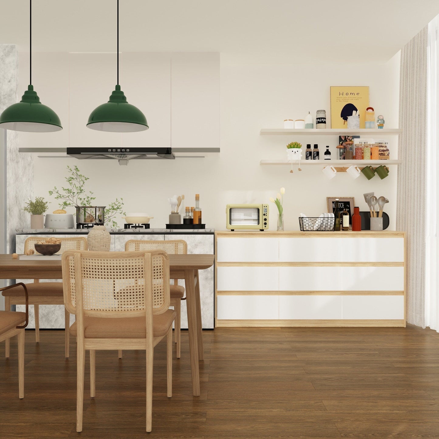 Commode d'appoint 63W à 9 tiroirs pour salon ou chambre