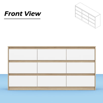 Commode d'appoint 63W à 9 tiroirs pour salon ou chambre