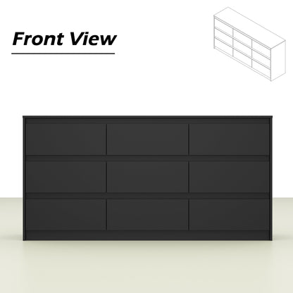 Commode d'appoint 63W à 9 tiroirs pour salon ou chambre