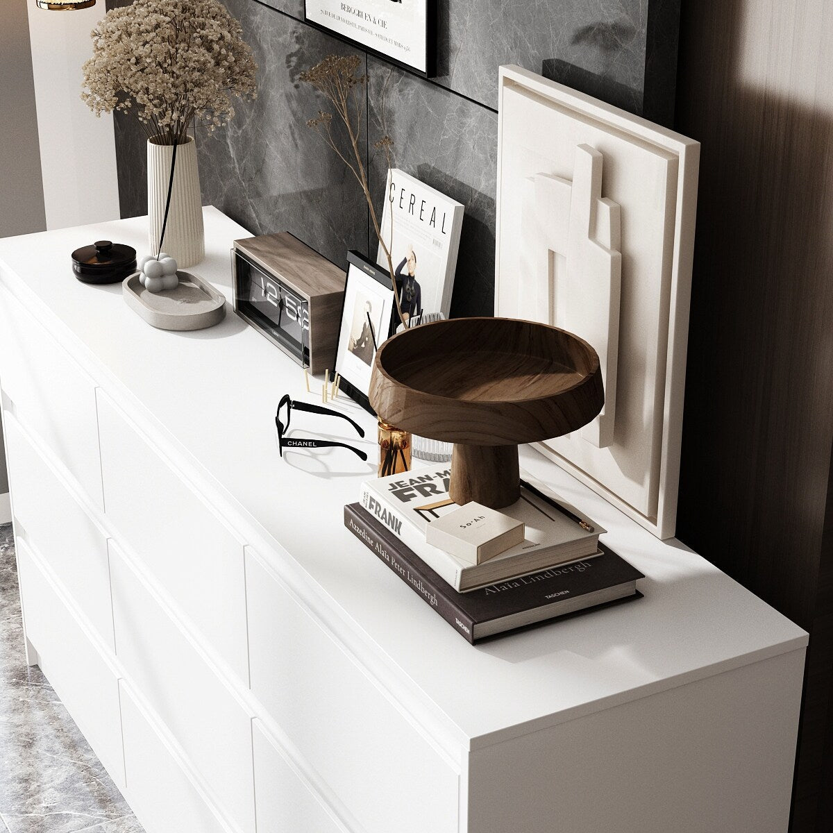 Commode d'appoint 63W à 9 tiroirs pour salon ou chambre