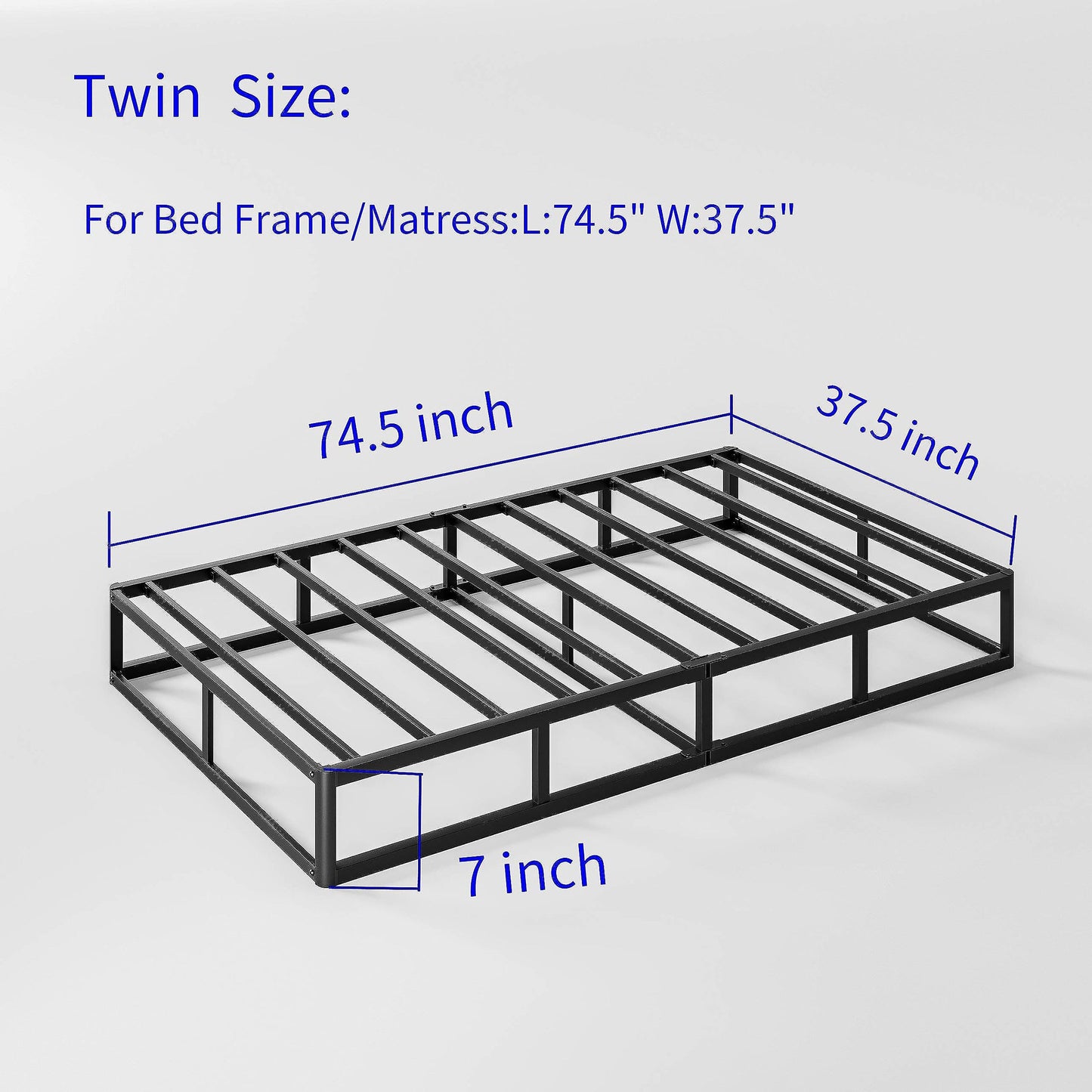 Sommier métallique FSCHOS 7 pouces, base de matelas, sans pieds