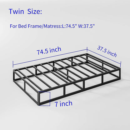 Sommier métallique FSCHOS 7 pouces, base de matelas, sans pieds