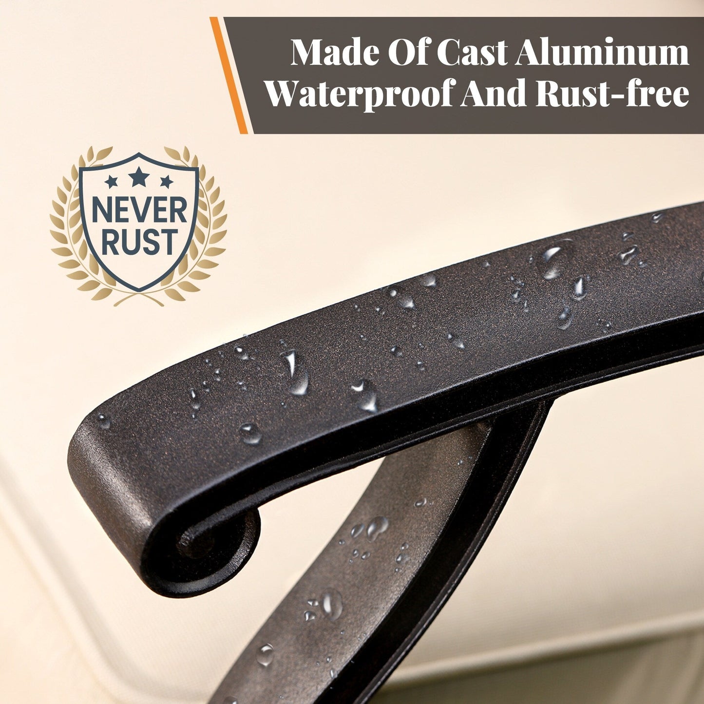 Ensemble de salle à manger d'extérieur MAISON ARTS 7 pièces en fonte d'aluminium avec table rectangulaire extensible et 6 chaises en fonte d'aluminium